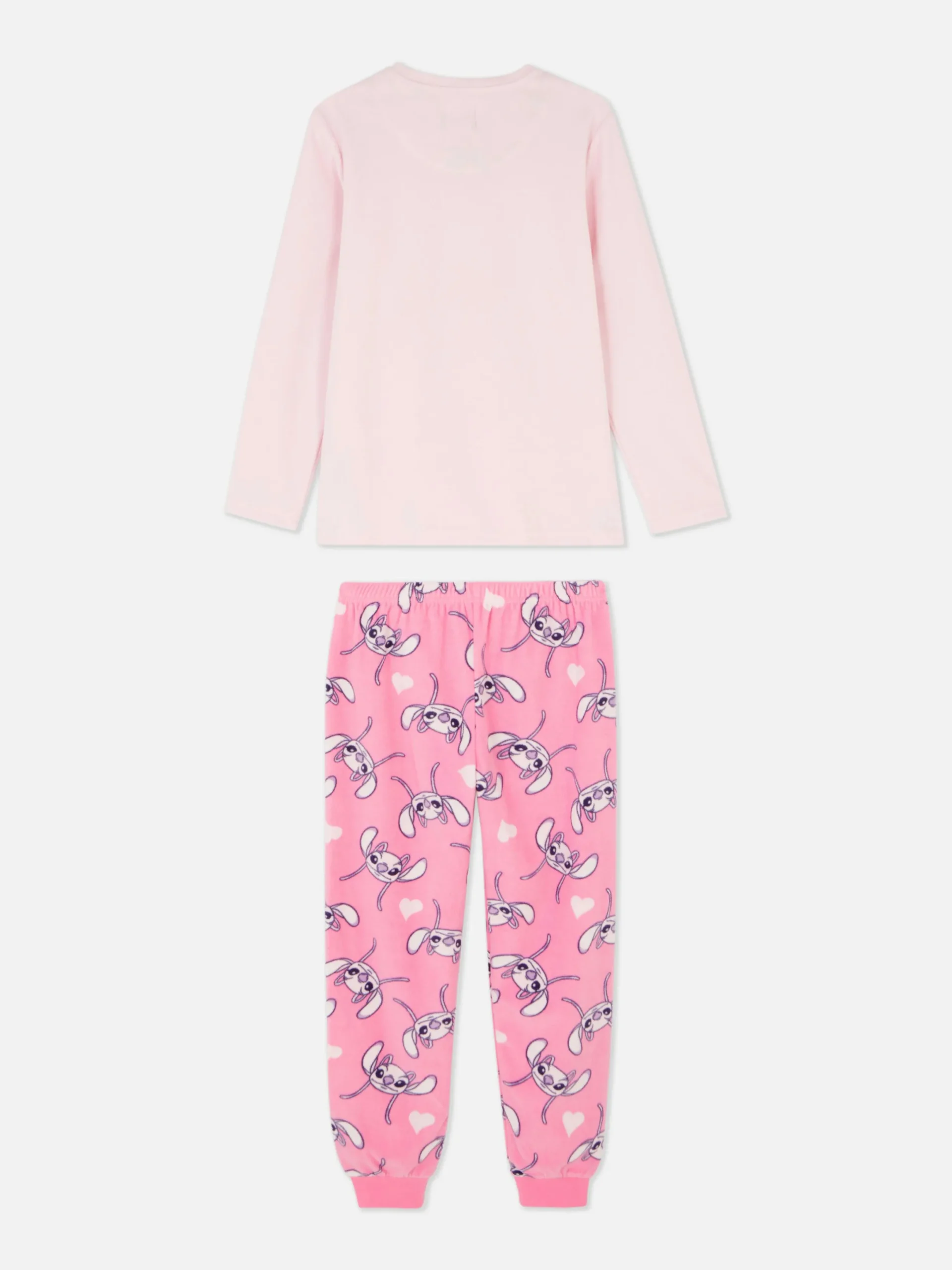 Schlafanzüge Und Nachtwäsche|Primark „Disney Stitch & Angel“ Fleece-Schlafanzug Rosa