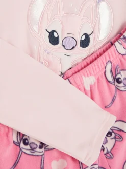 Schlafanzüge Und Nachtwäsche|Primark „Disney Stitch & Angel“ Fleece-Schlafanzug Rosa