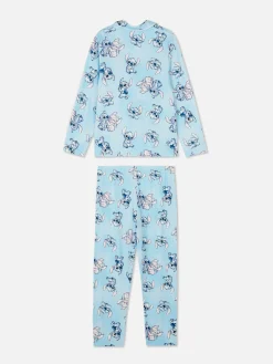 Schlafanzüge Und Nachtwäsche|Primark „Disney Stitch & Engel“ Langarm-Schlafanzug Blau