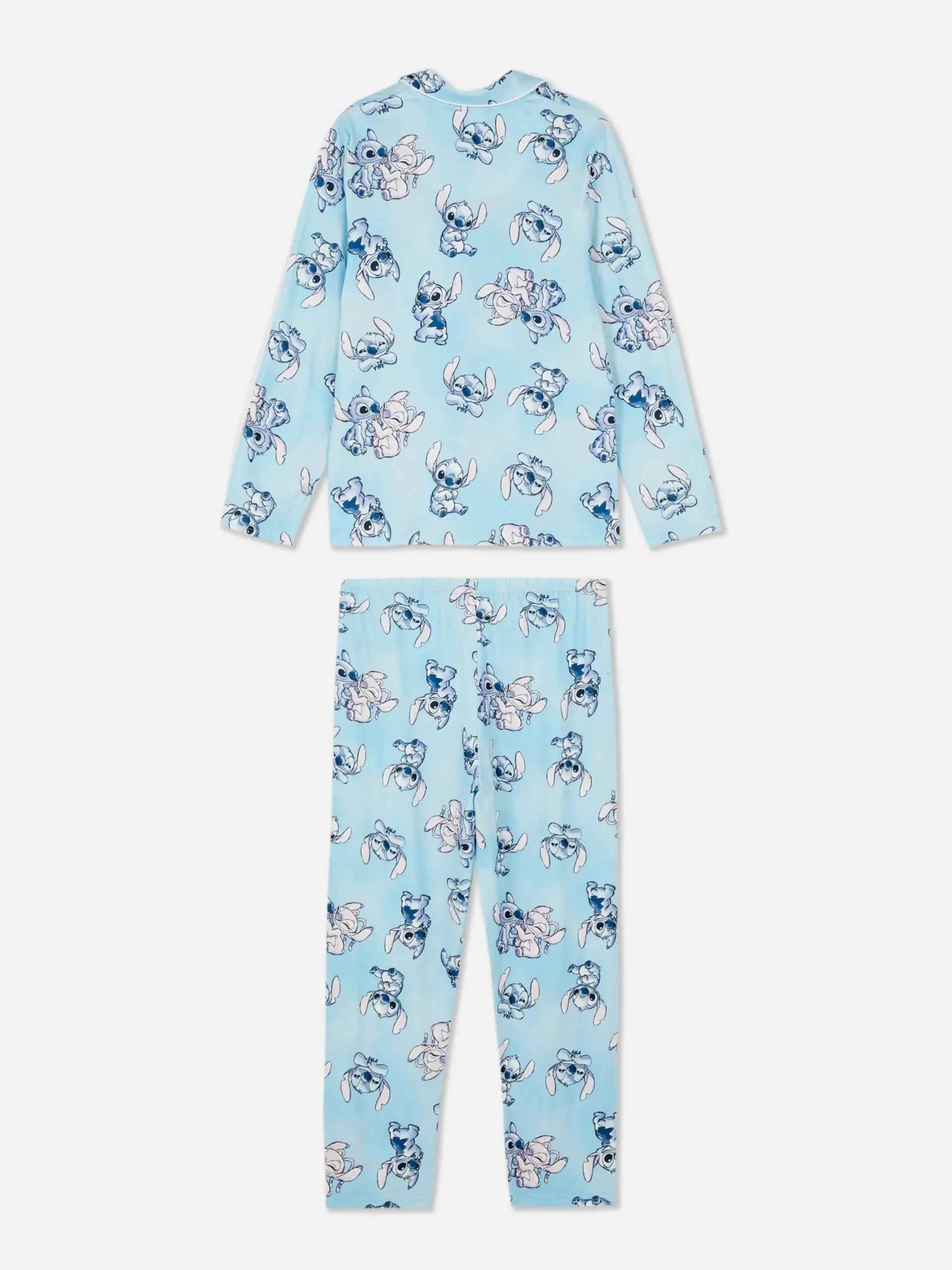 Schlafanzüge Und Nachtwäsche|Primark „Disney Stitch & Engel“ Langarm-Schlafanzug Blau