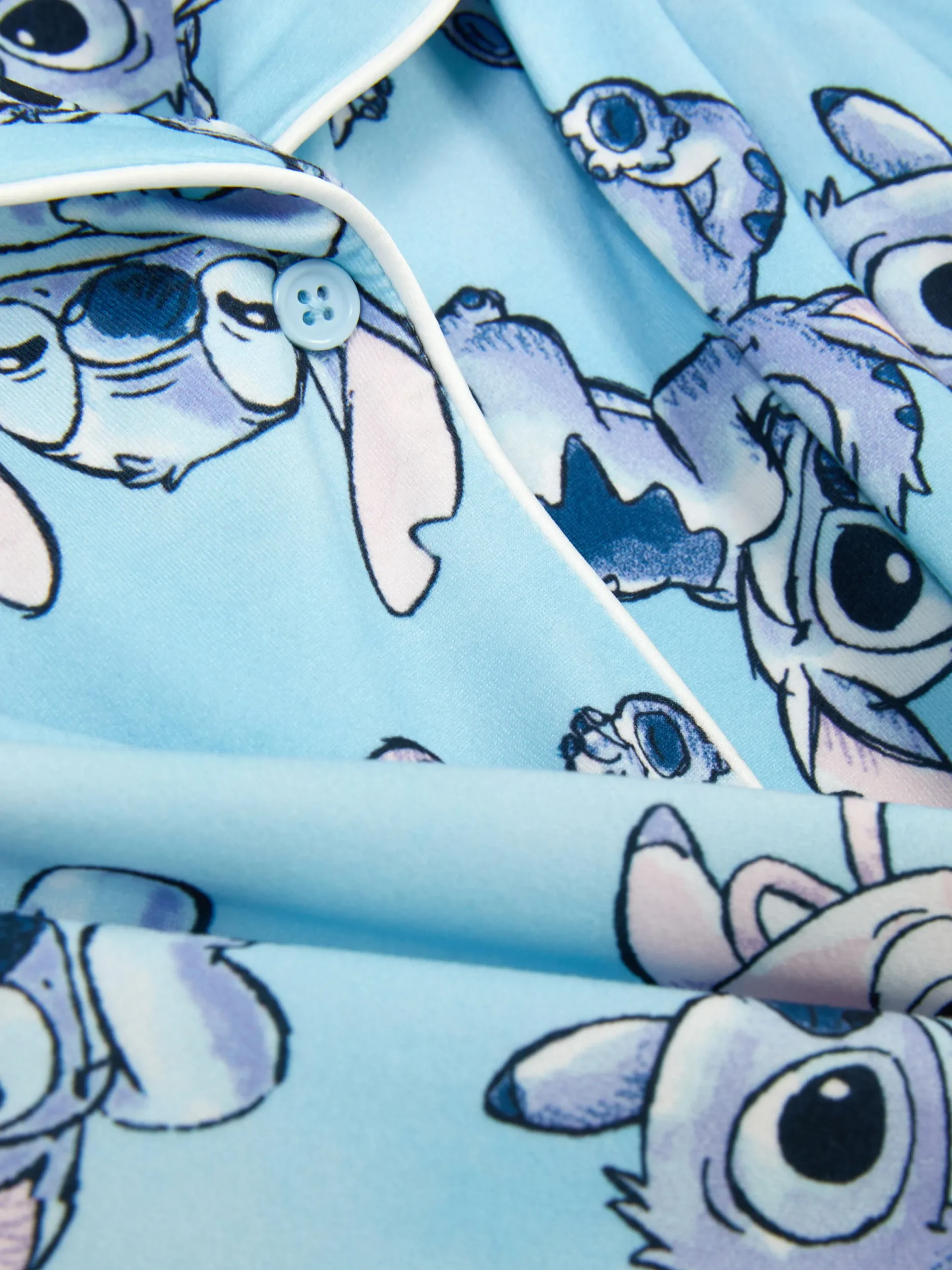 Schlafanzüge Und Nachtwäsche|Primark „Disney Stitch & Engel“ Langarm-Schlafanzug Blau