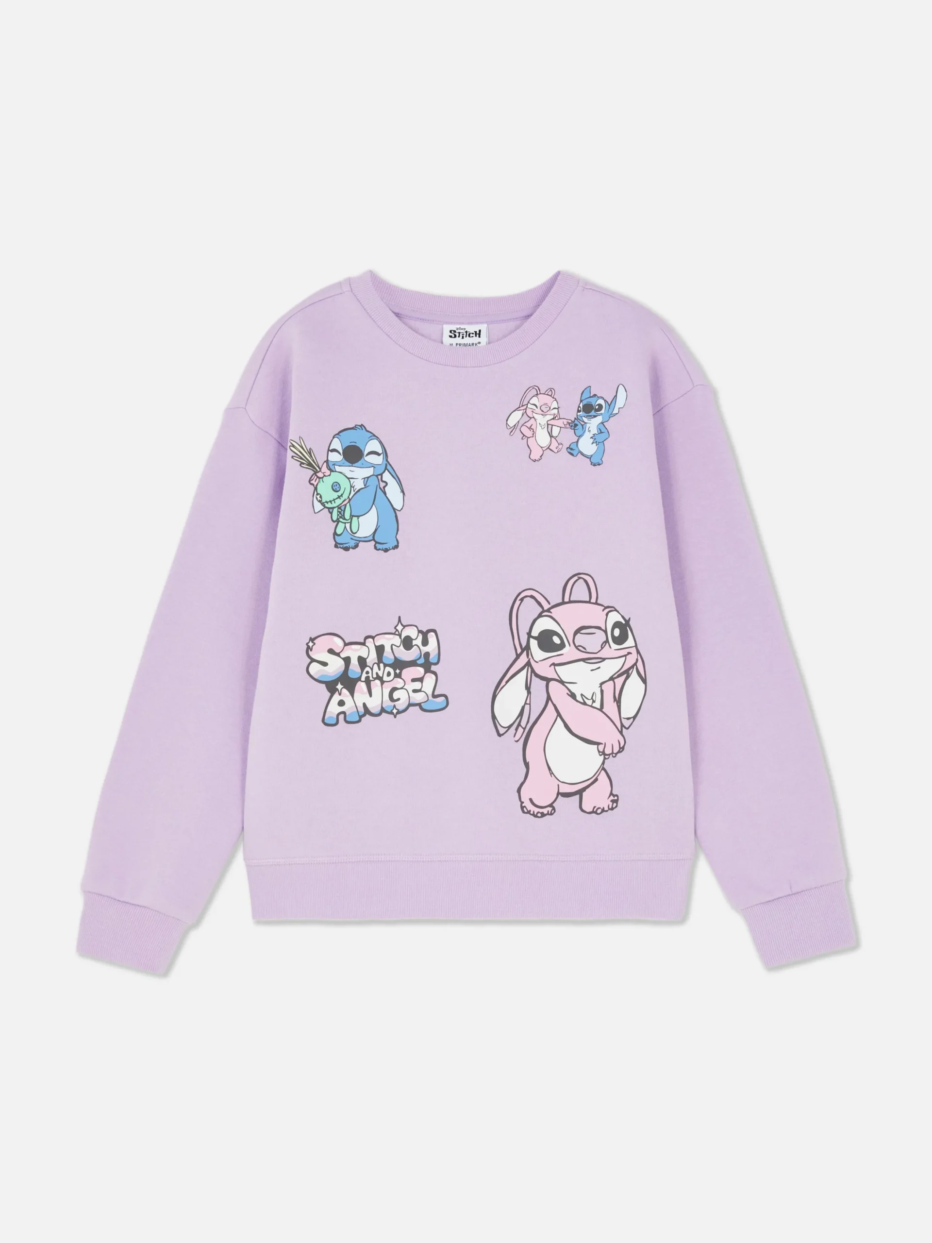 Hoodies Und Sweatshirts|Primark „Disney Stitch & Engel“ Sweatshirt Mit Rundhalsausschnitt Violett