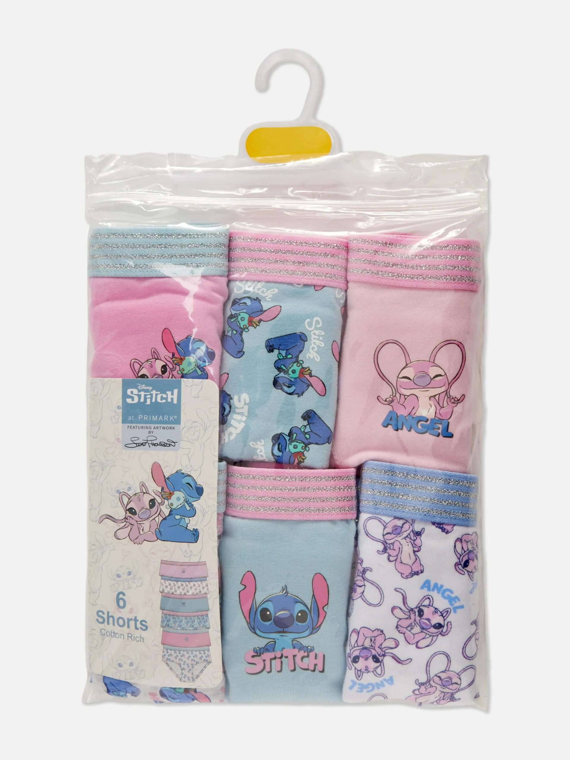 Unterwäsche|Primark „Disney Stitch“ Hipster-Slips, 6er-Pack Blau