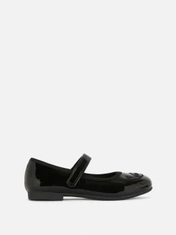 Flache Schuhe|Primark „Disney Stitch“ Lackballerinas Schwarz