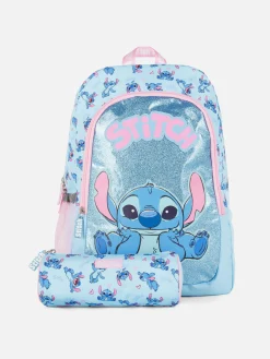 Taschen|Primark „Disney Stitch“ Schulrucksack Und Federmäppchen Blau