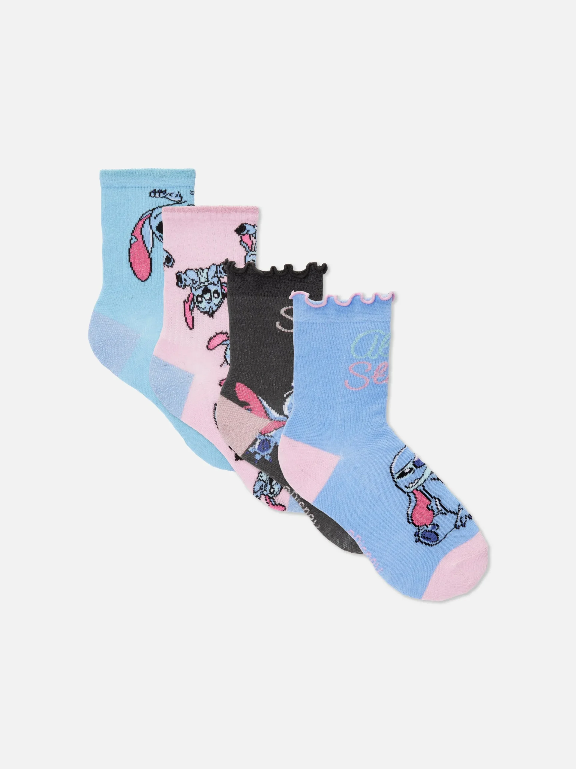 Socken Und Strumpfhosen|Primark „Disney Stitch“ Söckchen, 4er-Pack Blau