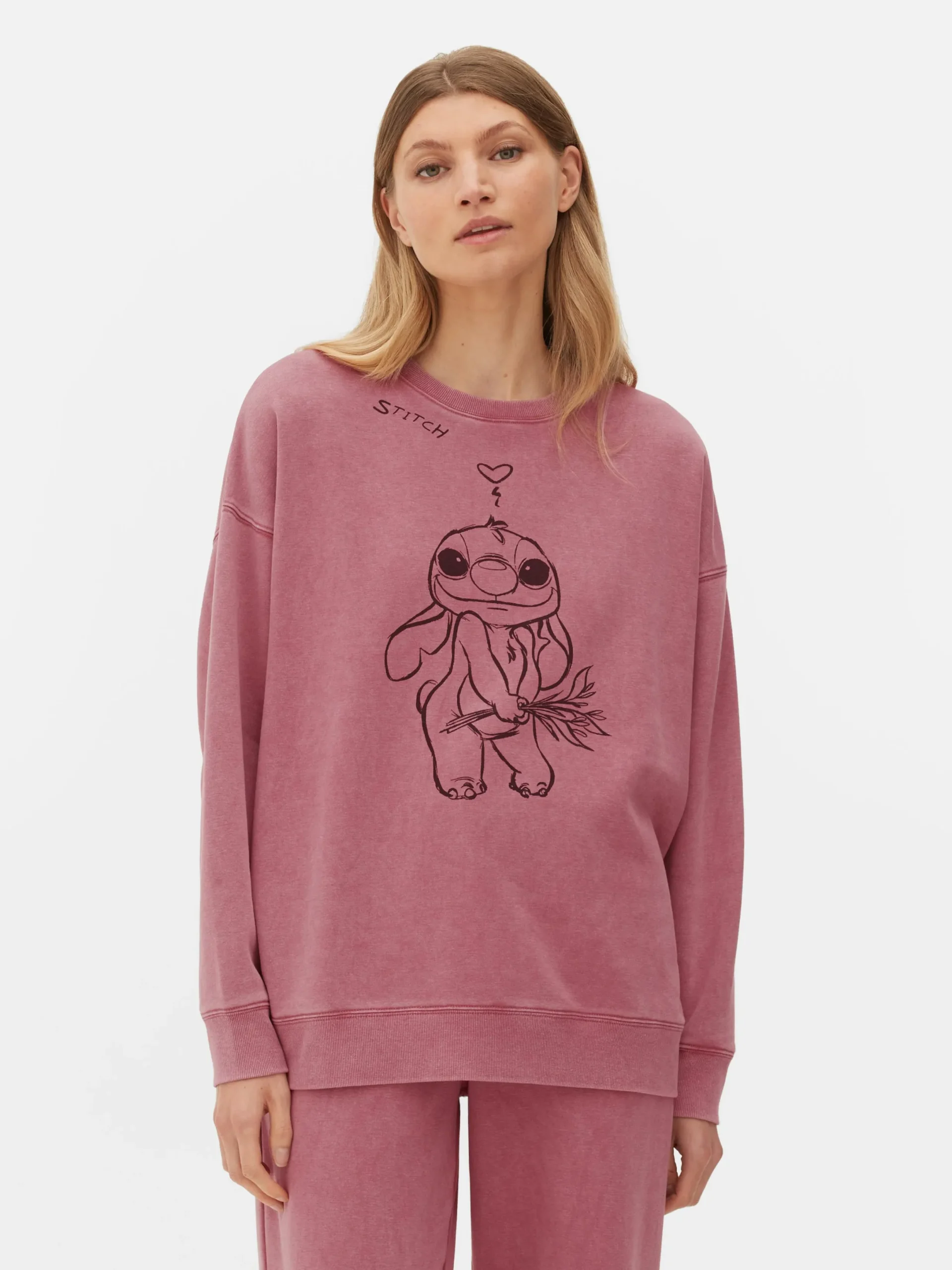 Hoodies Und Sweatshirts|Primark „Disney Stitch“ Sweatshirt Zum Kombinieren Rosa