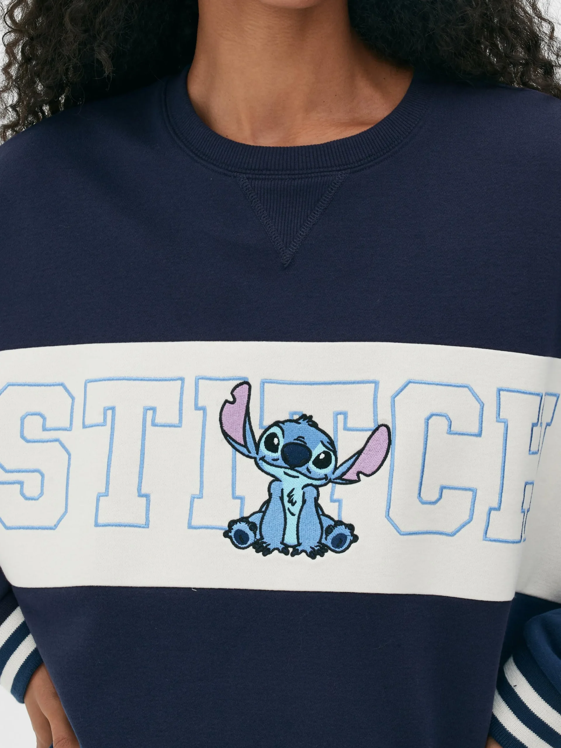 Hoodies Und Sweatshirts|Primark „Disney Stitch“ Sweatshirt Mit Kontrasttext Marineblau