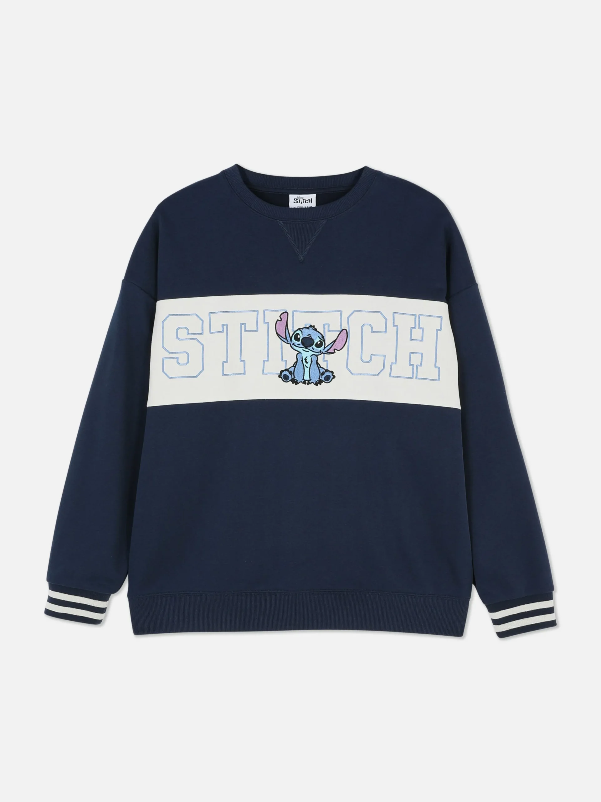 Hoodies Und Sweatshirts|Primark „Disney Stitch“ Sweatshirt Mit Kontrasttext Marineblau