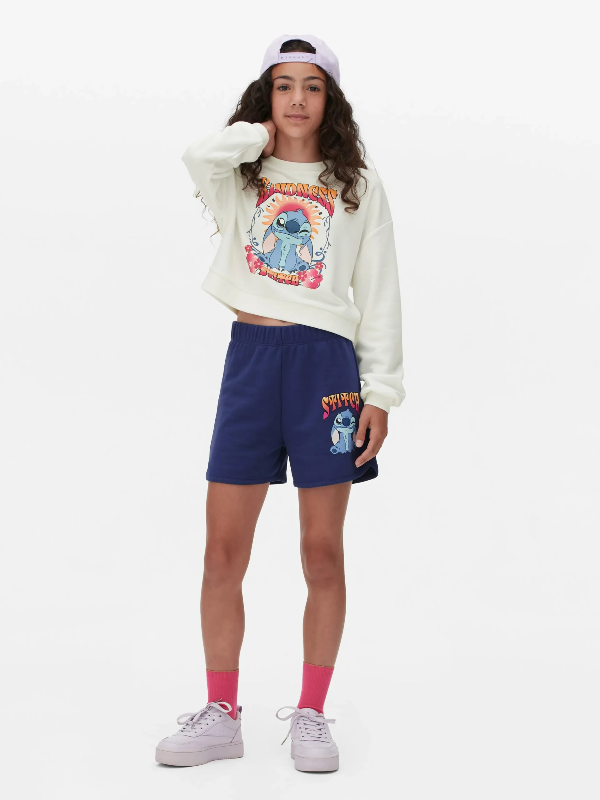 Hoodies Und Sweatshirts|Sets Und Outfits|Primark „Disney Stitch“ Sweatshirt Und Shorts Im Set Weiß