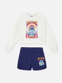 Hoodies Und Sweatshirts|Sets Und Outfits|Primark „Disney Stitch“ Sweatshirt Und Shorts Im Set Weiß