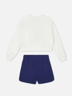 Hoodies Und Sweatshirts|Sets Und Outfits|Primark „Disney Stitch“ Sweatshirt Und Shorts Im Set Weiß