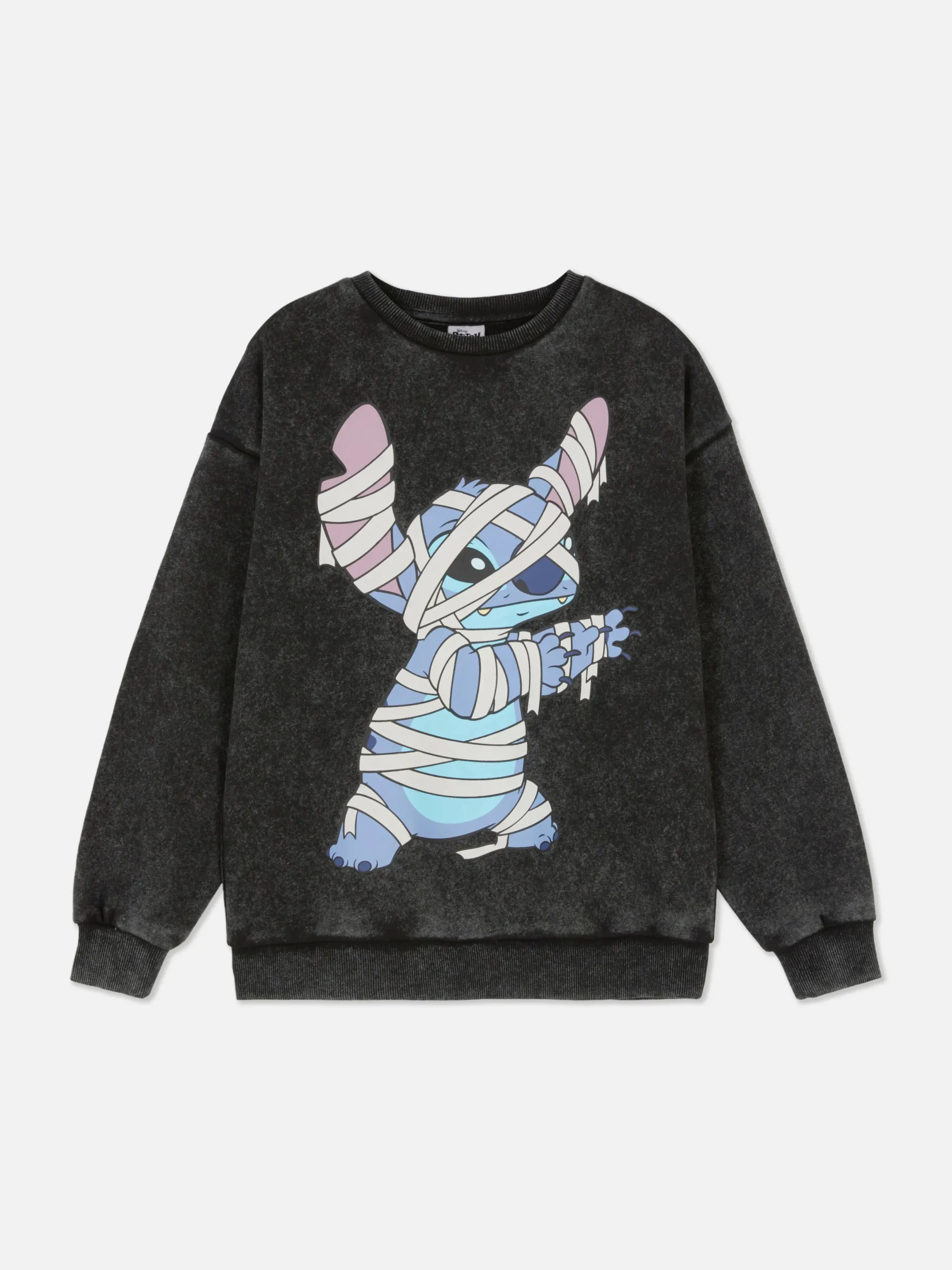 Halloween Alle|Hoodies Und Sweatshirts|Primark „Disney Stitch“ Sweatshirt In Acid-Wash-Optik Anthrazitfarben