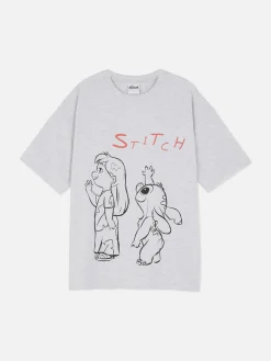 Tops Und T-Shirts|Primark „Disney Stitch“ T-Shirt Im Oversized-Look Grau