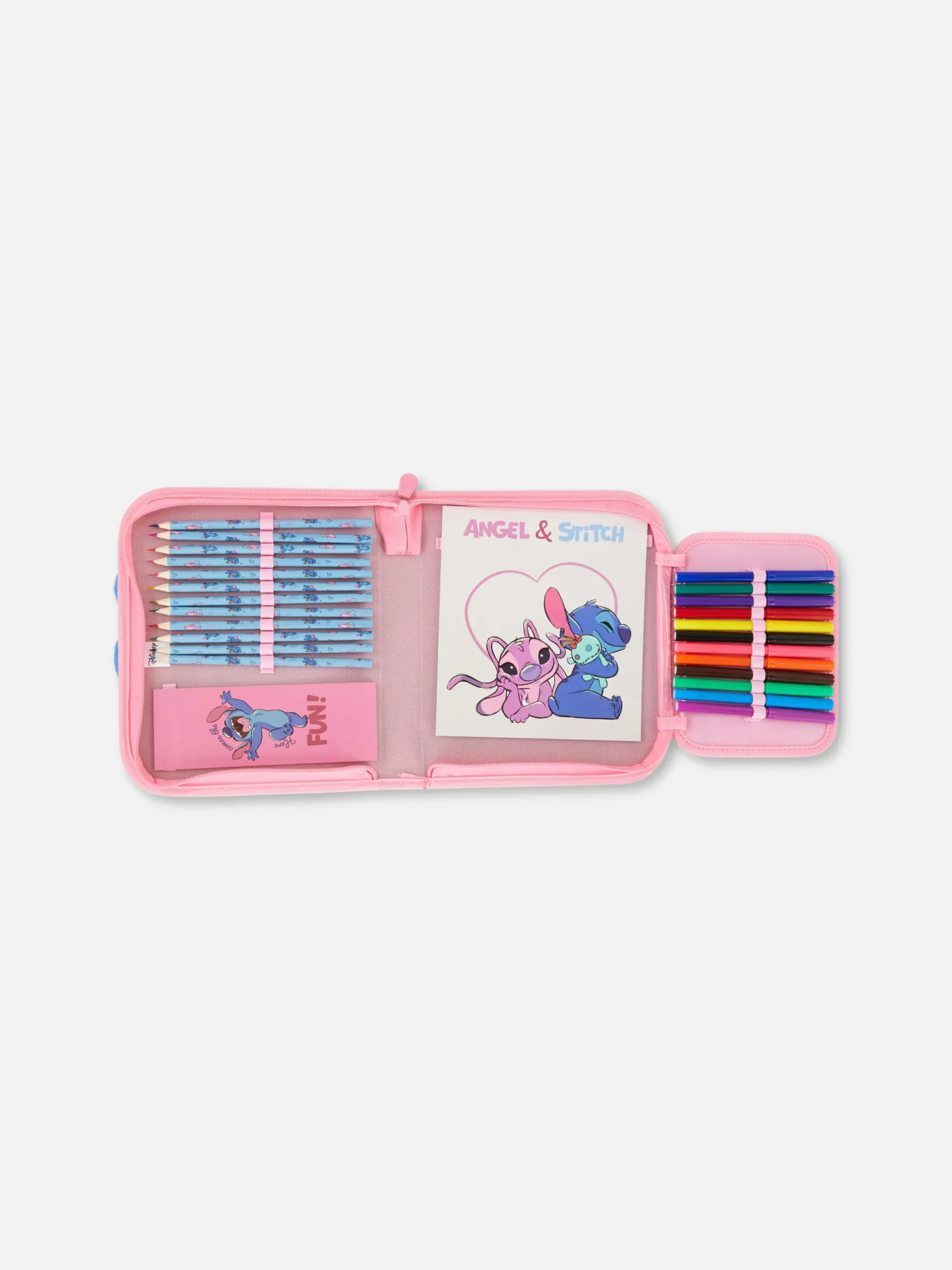Buntstifte|Primark „Disney Stitch Und Angel“ Schreibwarenset Rosa