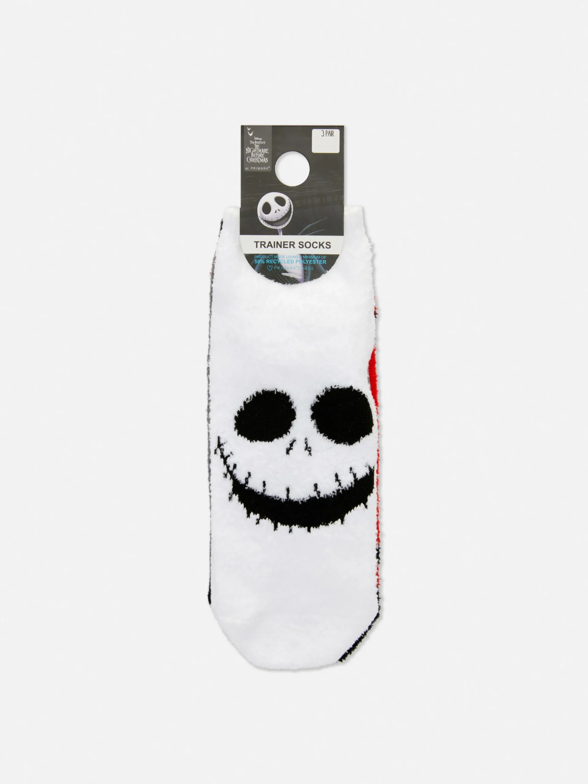 The Nightmare Before Christmas|Halloween Alle|Primark „Disney The Nightmare Before Christmas“ Sneakersocken, 3er-Pack Schwarz