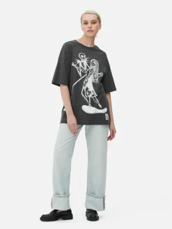 The Nightmare Before Christmas|Halloween Alle|Primark „Disney The Nightmare Before Christmas“ T-Shirt Im Oversized-Look Anthrazitfarben