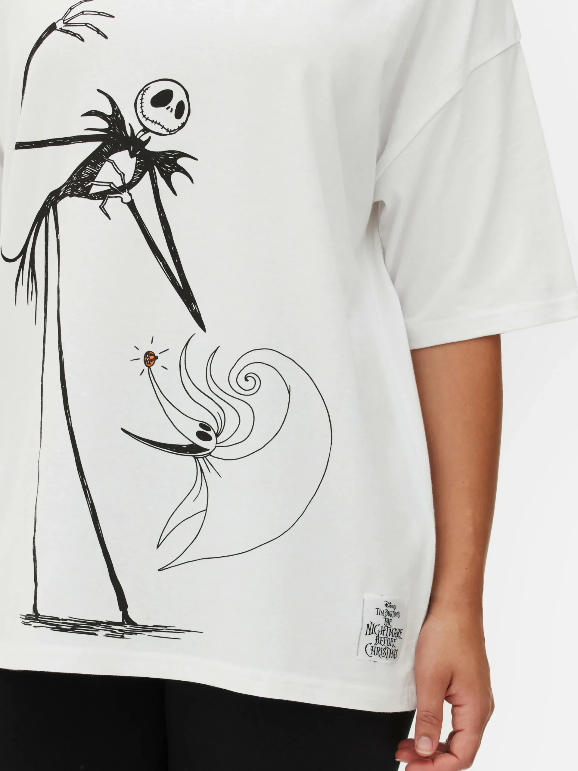 The Nightmare Before Christmas|Halloween Alle|Primark „Disney The Nightmare Before Christmas“ T-Shirt Im Oversized-Look Weiß