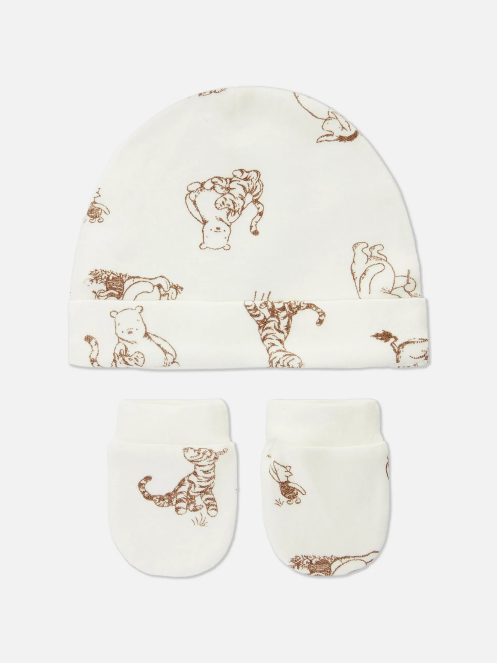 Mützen Und Handschuhe|Primark „Disney Winnie Puuh“ Mütze Und Fäustlinge Für Babys Weiß