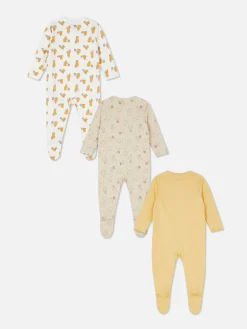 Babygirls Und Strampler|Primark „Disney Winnie Puuh“ Schlafstrampler, 3er-Pack Grau