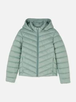 Jacken Und Mäntel|Primark Dünne Pufferjacke Mit Kapuze Grün