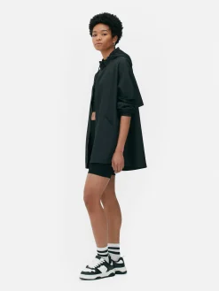Jacken Und Mäntel|Primark Dünner Parka-Regenmantel Mit Kapuze Schwarz