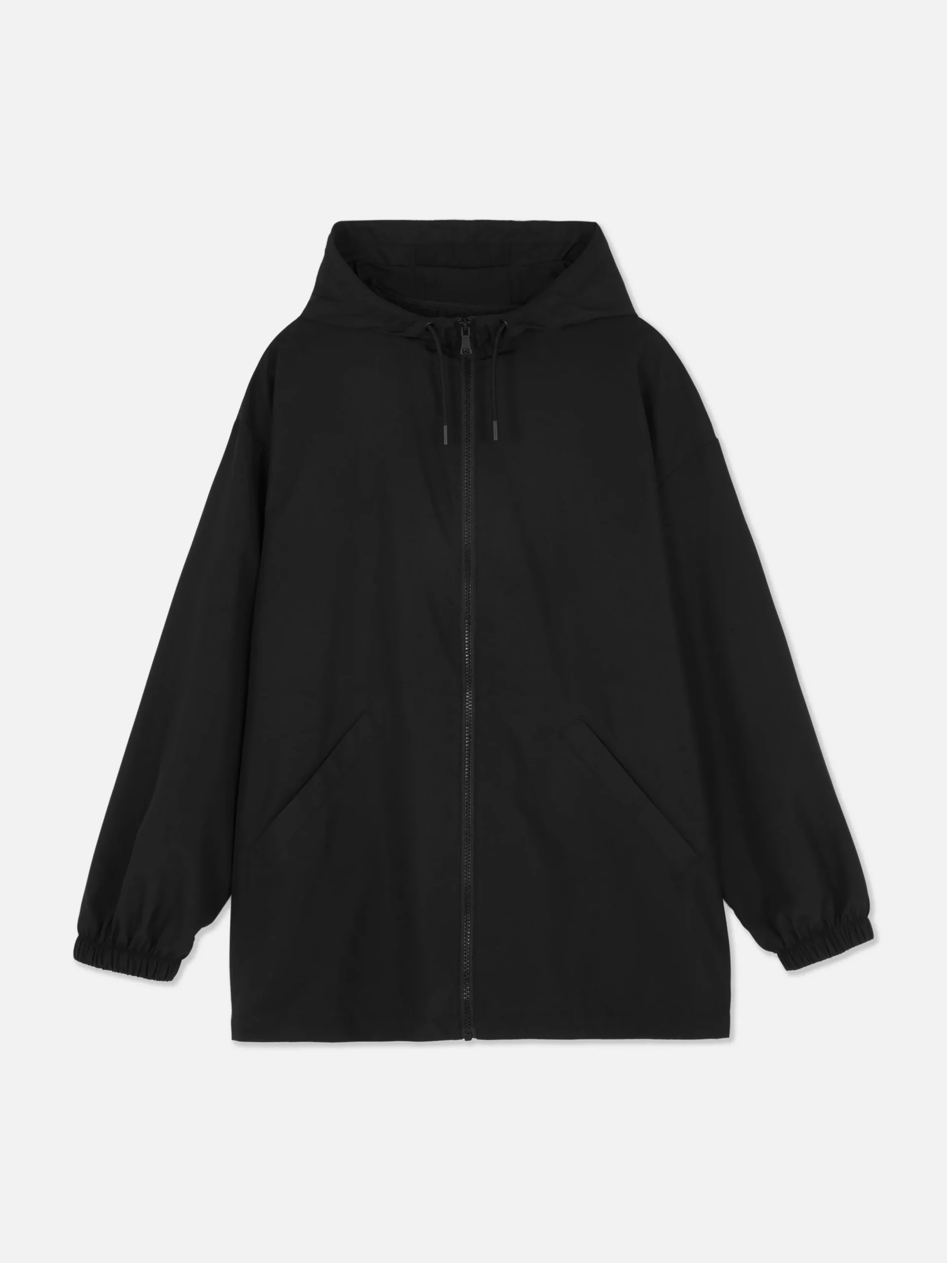 Jacken Und Mäntel|Primark Dünner Parka-Regenmantel Mit Kapuze Schwarz