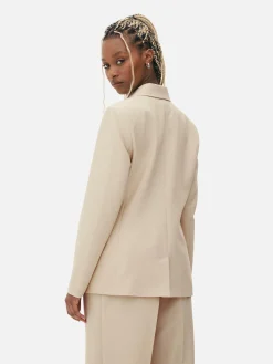 Blazer|Primark Doppelreihiger Blazer Mit Metallic-Knöpfen Ecrufarben