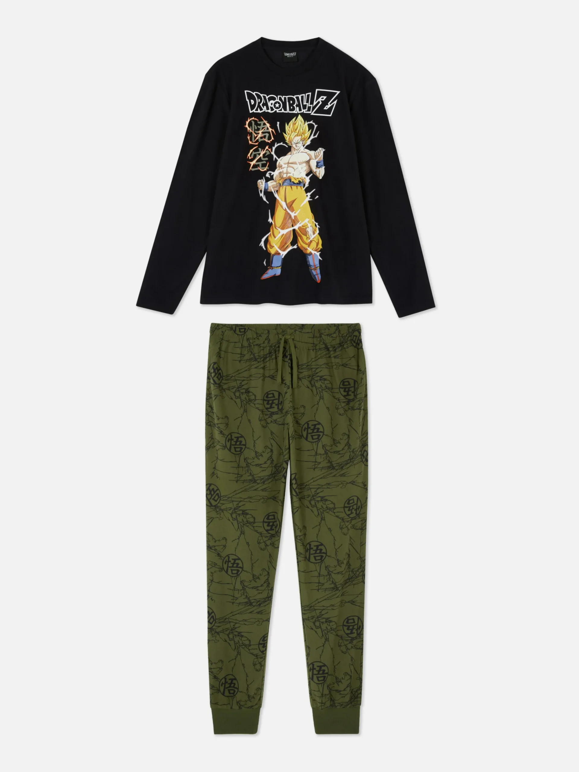 Schlafanzüge|Primark „Dragon Ball Z Super-Saiyajin Son Goku“ Schlafanzug Schwarz