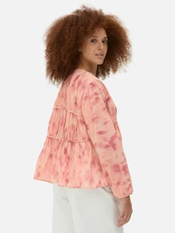 Blusen|Primark Drapierte, Gesmokte Bluse Aus Voile Rosa