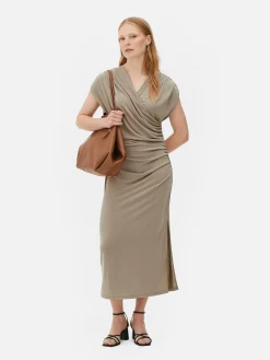 Kleider|Primark Drapiertes „The Edit“ Jerseykleid Grau