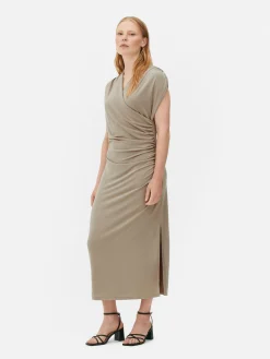 Kleider|Primark Drapiertes „The Edit“ Jerseykleid Grau