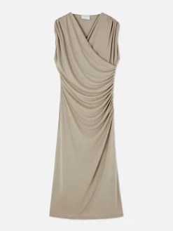 Kleider|Primark Drapiertes „The Edit“ Jerseykleid Grau