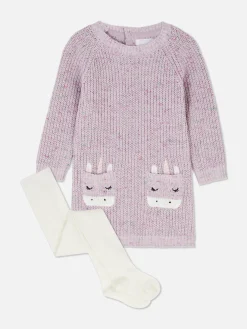 Kleider Und Röcke|Primark Einhorn-Strickpulloverkleid Und Strumpfhose Im Set Multi