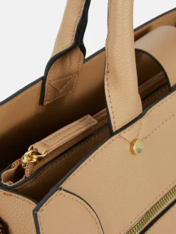 Taschen Und Portemonnaies|Primark Einkaufstasche Aus Strukturiertem Kunstleder Braun
