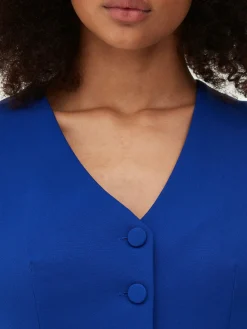 Blazer|Primark Einreihige, Kurze Weste Kobalt