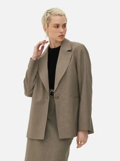 Blazer|Primark Einreihiger Blazer Im Oversized-Look Zum Kombinieren Khakifarben