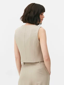 Blazer|Primark Elegante Weste Mit Knopfleiste Steinfarben