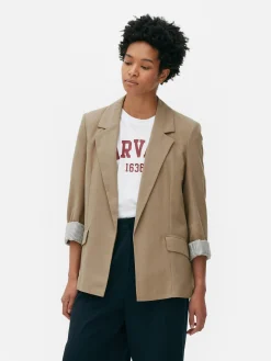 Blazer|Primark Eleganter Blazer Mit Offener Front Taupefarben