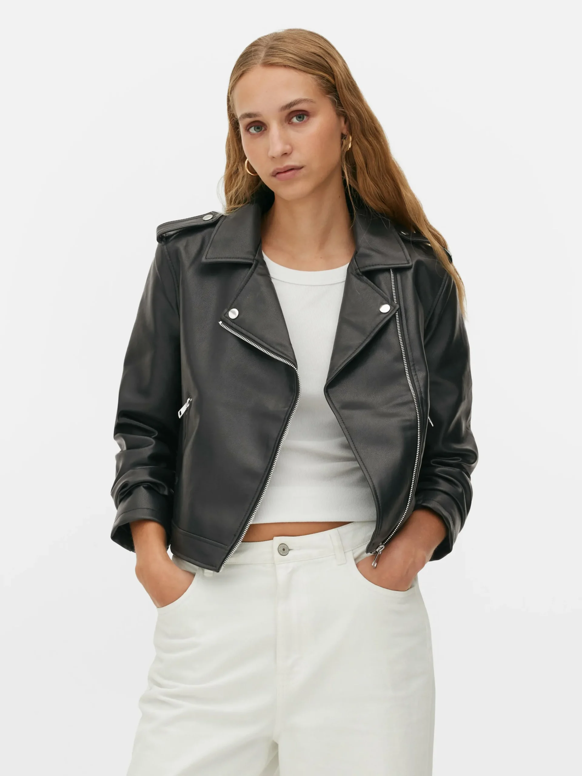 Jacken Und Mäntel|Primark Essential Bikerjacke Aus Kunstleder Schwarz 2