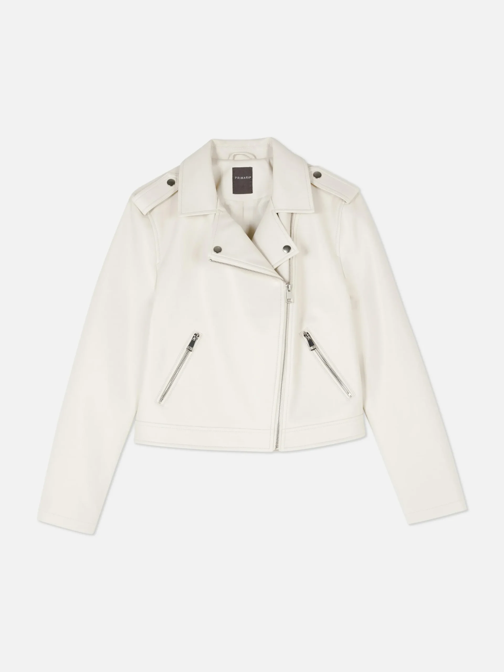 Jacken Und Mäntel|Primark Essential Bikerjacke Aus Kunstleder Cremefarben