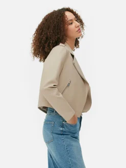 Jacken Und Mäntel|Primark Essential Bikerjacke Aus Kunstleder Nude