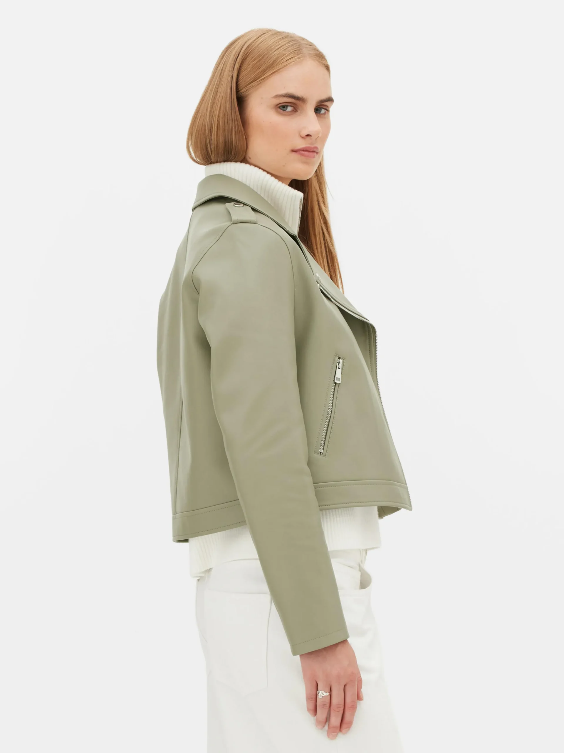 Jacken Und Mäntel|Primark Essential Bikerjacke Aus Kunstleder Hellgrün