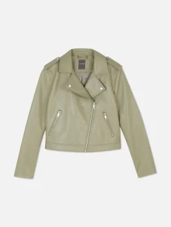 Jacken Und Mäntel|Primark Essential Bikerjacke Aus Kunstleder Hellgrün