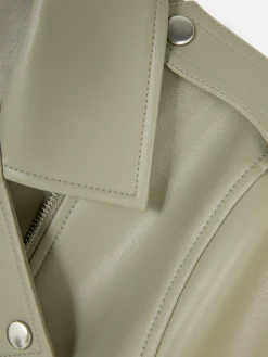Jacken Und Mäntel|Primark Essential Bikerjacke Aus Kunstleder Hellgrün