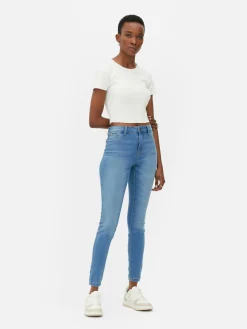Denim|Jeans|Primark Essential Skinny-Jeans Mit Mittelhohem Bund Mittelblau