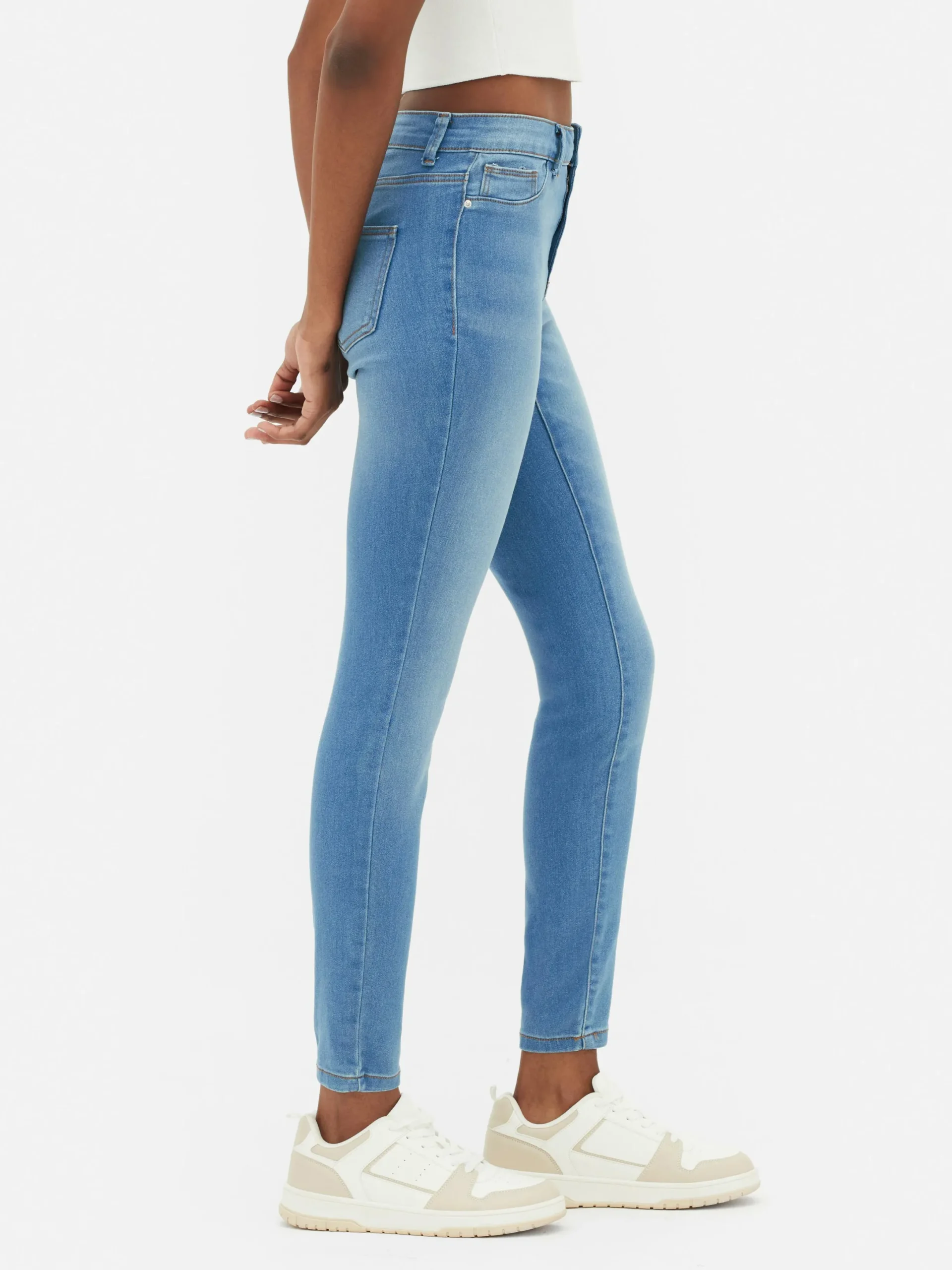 Denim|Jeans|Primark Essential Skinny-Jeans Mit Mittelhohem Bund Mittelblau