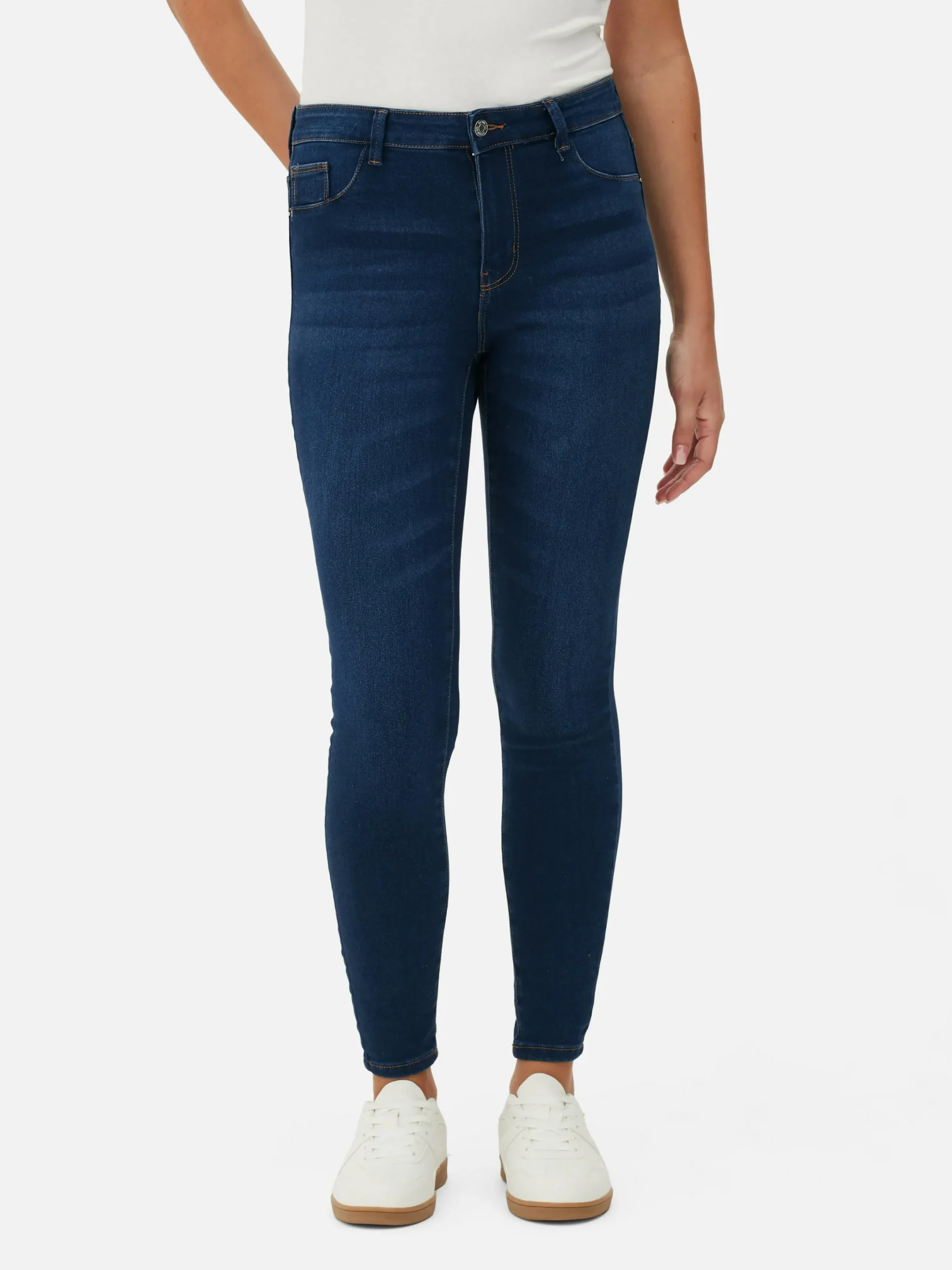 Denim|Jeans|Primark Essential Skinny-Jeans Mit Mittelhohem Bund Indigoblau