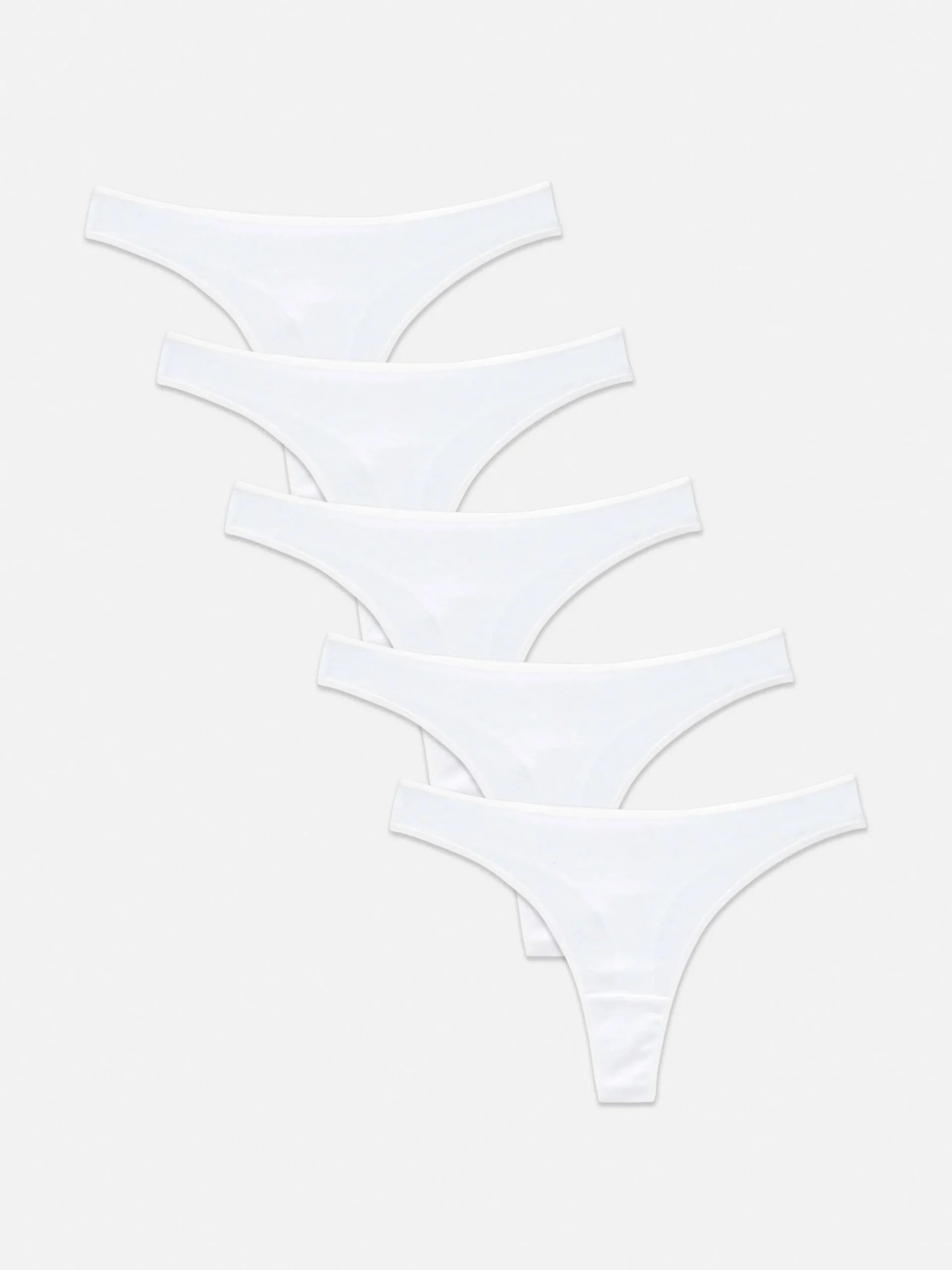 Slips|Primark Essential-Tangas Aus Baumwolle, 5er-Pack Weiß