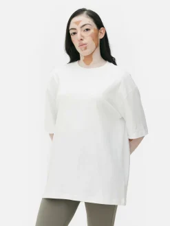 Tops Und T-Shirts|Primark Essential-T-Shirt Aus Jersey Im Oversized-Look Weiß